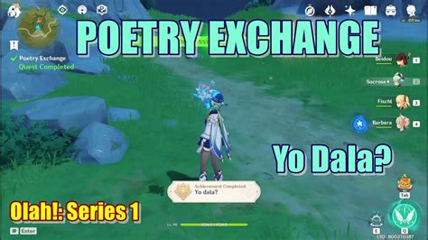 Poetry Exchange Yo Dala Olah Series 1 Genshin Impact Achievement