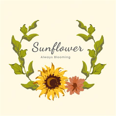 Free Vector Sunflower Wreath