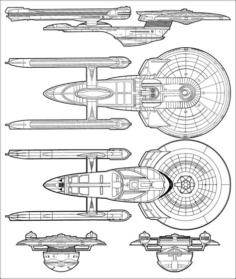 Schematic Of Uss Enterprise Ncc 1701 B Star Trek Ships Star Trek