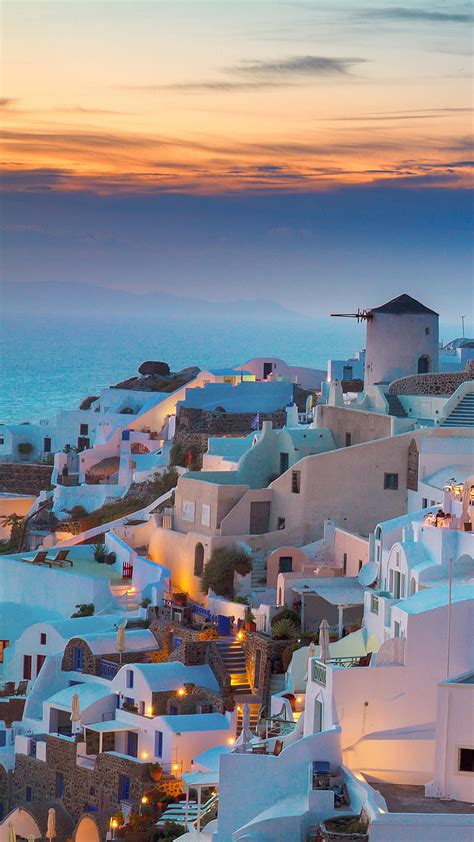 Greek Islands Dusk Sunset Twilight Hd Phone Wallpaper Peakpx