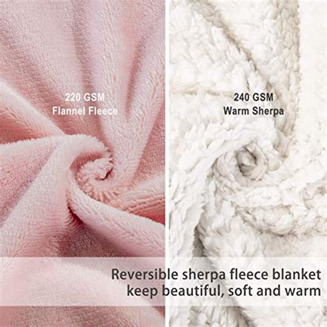Homelike Moment Sherpa Fleece Throw Blanket Pink Warm Sherpa Bed Blankets Throw Size Reversible