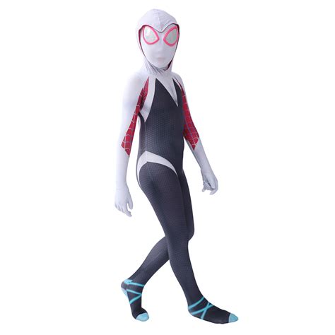 Kids Girl Gwen Stacy Cosplay Costume With Lens Spider Man Into The