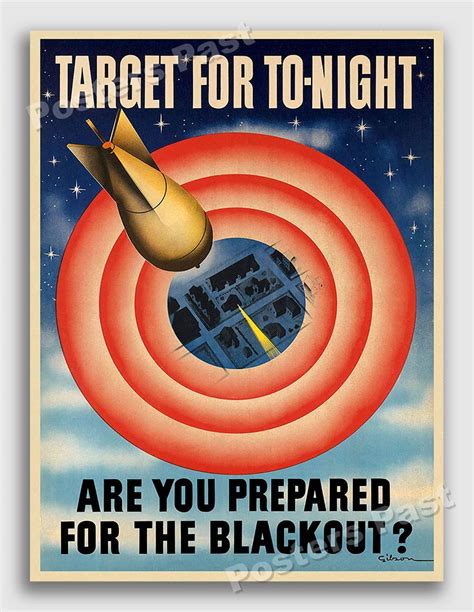 “are You Prepared For The Blackout” 1941 Vintage Style Ww2 War Poster