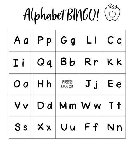 Alphabet Bingo Printable Game Board Discovering Mommyhood