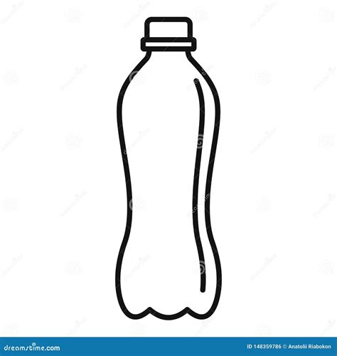 Plastic Water Bottle Icon Outline Style Stock Vector Illustration Of
