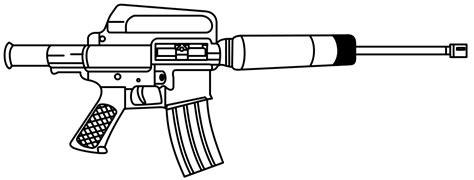 Assault Rifle clipart m16 - Pencil and in color assault ...