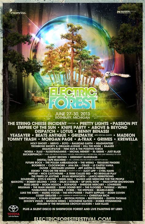 Electric Forest Daily Performance Schedule Match Ups Electronic Midwest