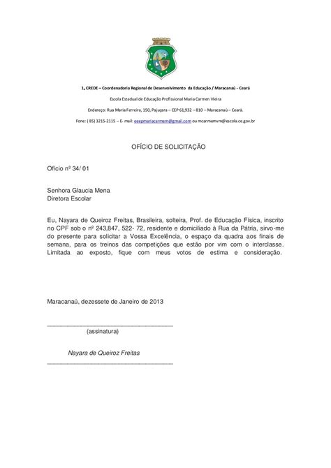 Carta De Solicitação Para Escola