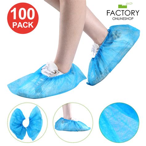 21050100 Pcs Disposable Shoe Boot Covers Fabric Overshoes Anti Slip