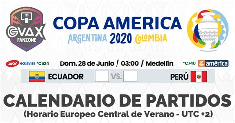 Copa america 2020 schedule, fixture, group, final, schedule in indian time, live streaming online, download pdf file of schedule. Ecuador VS. Perú en vivo, COPA America 2020 Calendario PDF ...