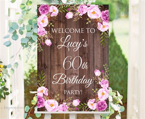 Welcome Birthday Sign Welcome Sign Rustic Birthday Welcome Etsy