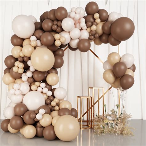 Buy RUBFAC 276pcs Brown Balloons Garland Arch Kit With Double Stuffed