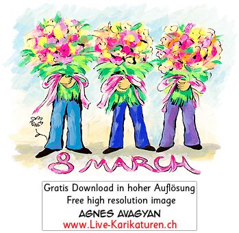 Wenn ich es so bedenk,einfach rote rosen, auch ein liebes geschenk,so als wink zum kosen. Frauentag 8. Maerz Glueckwunsch Blumen — Agnes Karikaturen ...