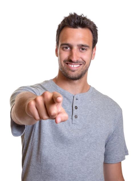 Handsome Latin Guy Pointing At Camera Stock Image Image Of Handsome