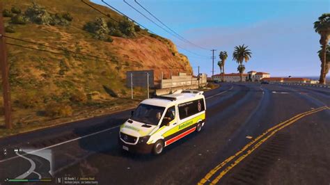 Grand Theft Auto V Queensland Ambulance Mercedes Sprinter Responding