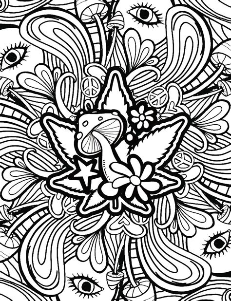 Stoner Coloring Book 30 Pages Of Trippy Coloring Fun Etsy
