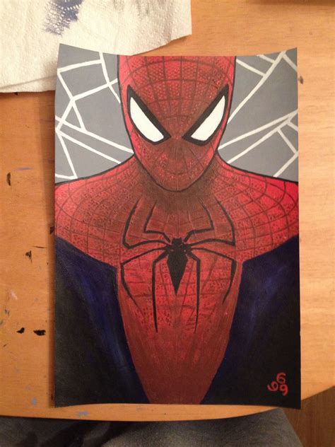 Easy Spiderman Canvas Painting Drepaint
