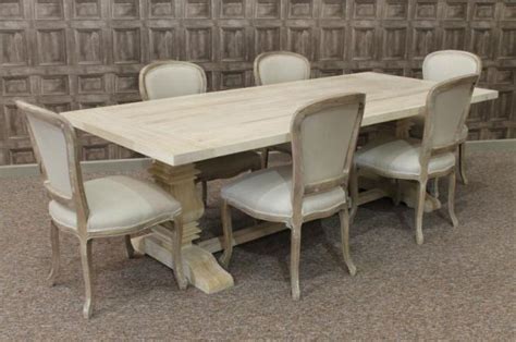 Limed Oak Dining Table With A Tuscan Pedestal Base Large Oak Table