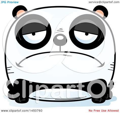 Clipart Graphic Of A Cartoon Sad Panda Character Mascot Royalty Free