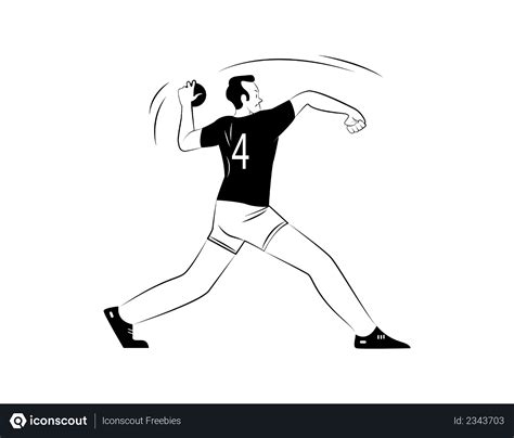 Free Male Player Throwing Ball Illustration Download In Png And Vector Format