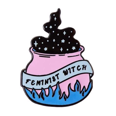 feminist witch halloween enamel pin pins and badges aliexpress