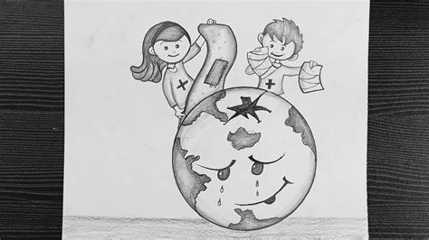 Pencil Sketch Pencil Drawings Save Earth Drawing Earth Drawings