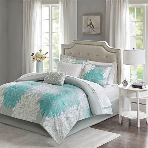 90 in x 92 in 2 shams: Maible Aqua Comforter and Sheet Set by Madison Park ...