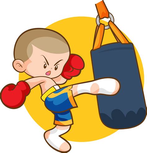 Cute Thai Boxing Kids Fighting Actions 23366210 Png
