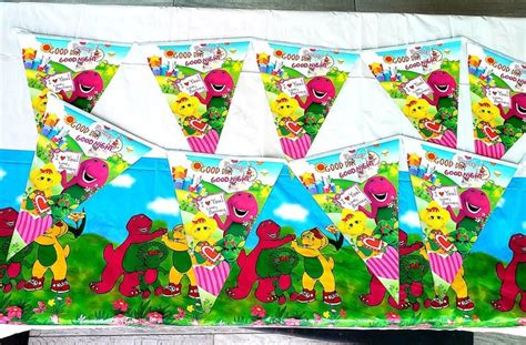 Barney Birthday Themed Party Balloons Banners Bracelets Etsy