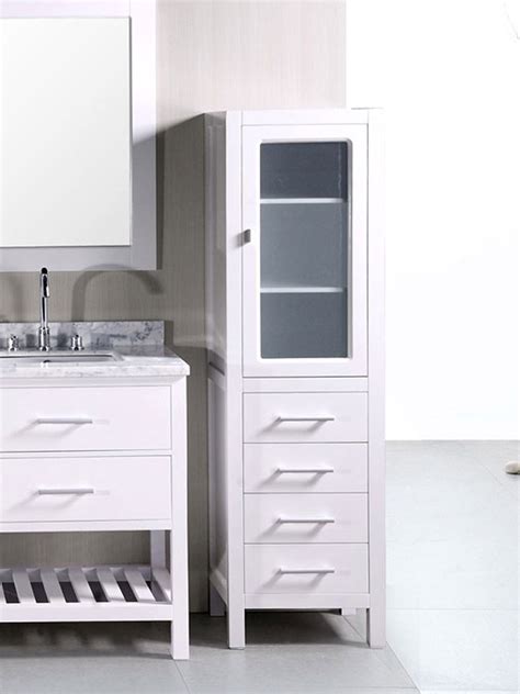 Get all of your bathroom supplies organized and stored with a new bathroom cabinet. 48" London Single Bath Vanity - White | Linen cabinet ...