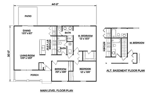 Ranch Style House Plan 3 Beds 2 Baths 1200 Sqft Plan 116 242