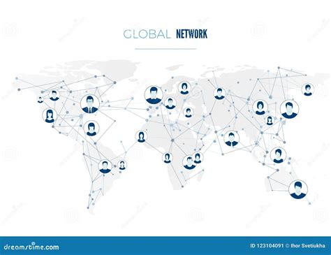 Globale Verbindung Des Sozialen Netzes Benutzeravataras Angeschlossen