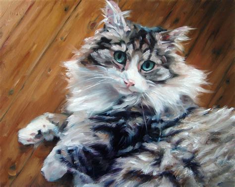 Cuddly Kitty Custom Pet Portrait Cat Painting Oil Portrait Painting