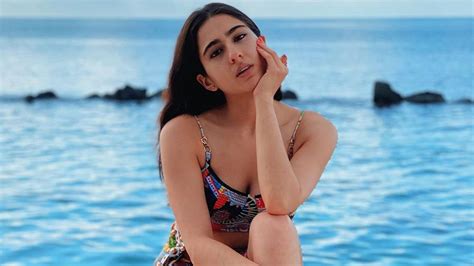 Sara Ali Khan Wore Her Multicoloured Printed Bikini With An Equally Bold Sarong In The Maldives