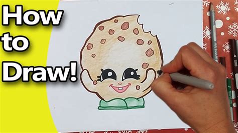 how to draw shopkins kooky cookie step by step easy youtube