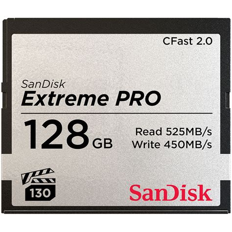 Sandisk 128gb Extreme Pro Cfast 20 Memory Card Sdcfsp 128g A46d