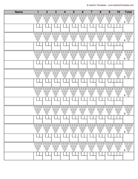 Printable Bowling Score Sheet Printable World Holiday