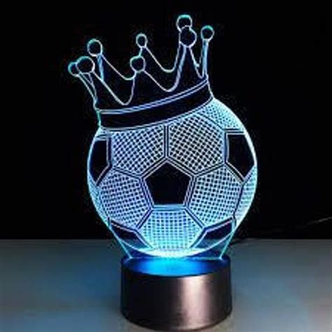 Soccer Ball With Crown Personalized 3d Illusion 15 Colors Changing