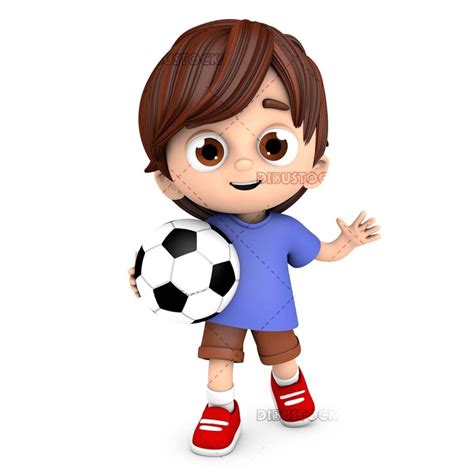 Niño con balón de fútbol Ilustraciones de Cuentos Infantiles Dibustock Expertos en Ilustración