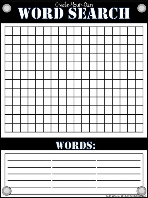Free Printable Blank Word Search Template Printable Templates