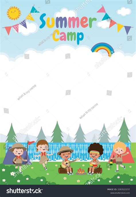 Kids Summer Camp Background Education Banner Stock Vector Royalty Free