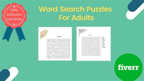 Obeydababanna I Will Create Word Search Puzzles For Adults For 15 On
