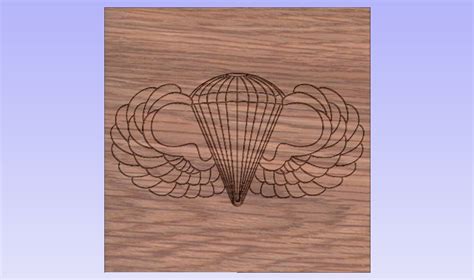 Us Army Basic Parachutist Badge Vector Files Dxf Eps Svg Ai Etsy