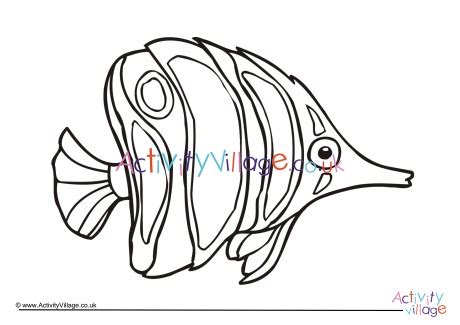 tropical fish colouring page