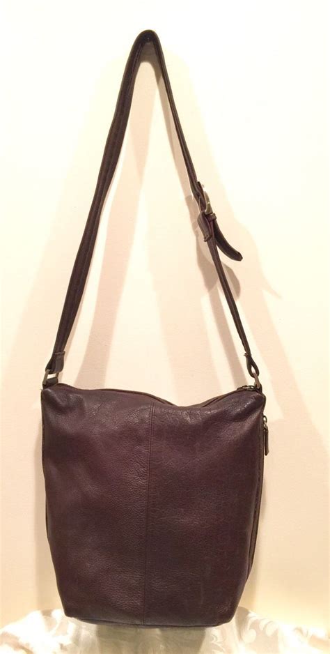 Tignanello Handbag Hobo Shoulder Bag Purse In Brown Pebbled Etsy