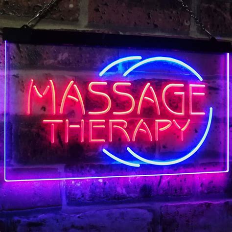 Massage Therapy Business Display Dual Color Led Neon Sign Etsy