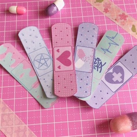 12 Pack Pinks And Purples Menhera Bandage Stickers Etsy