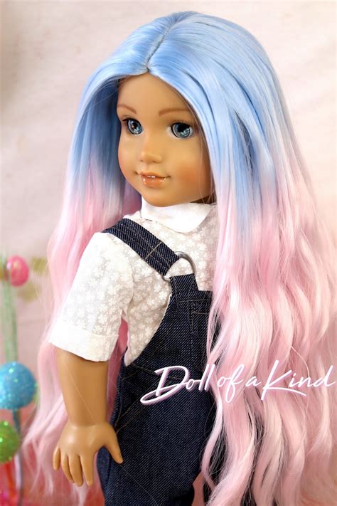 American Girl Doll Premium Wig Cute Candy Dye Wig Etsy