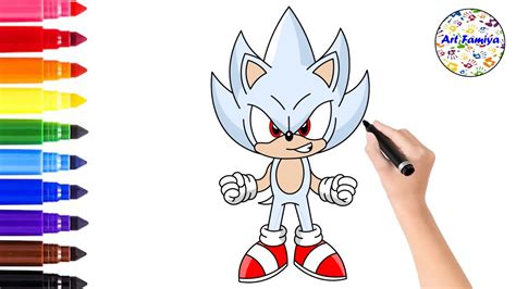 How To Draw Hyper Sonic Hyper Sonic Drawing Easy Step By Step Art