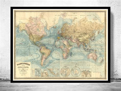 Old World Map Atlas 1904 French Edition Vintage Map Wall Map Print